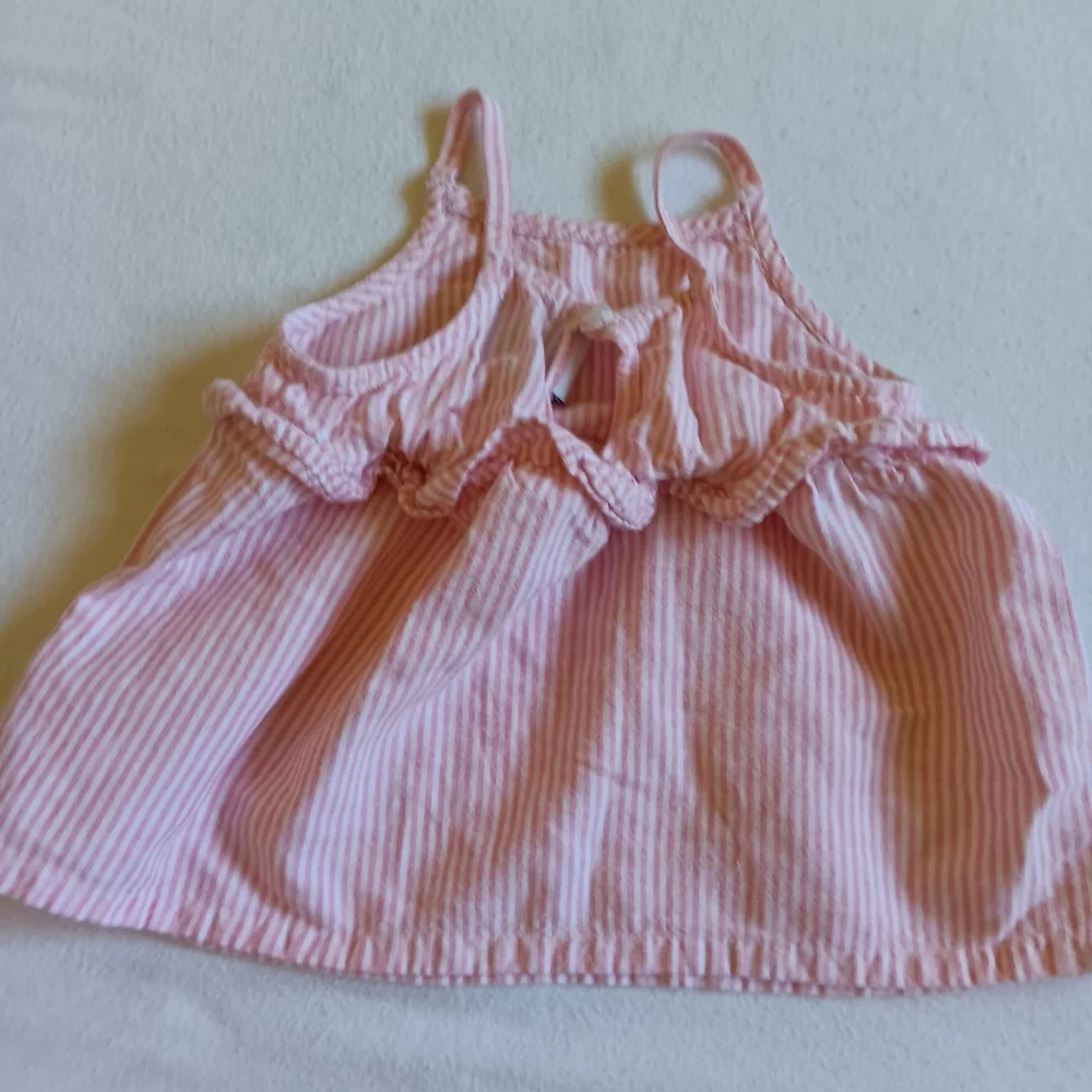 Old Navy Sz 2T Pink Striped Kids Camisole With Ruffles Cotton/Rayon Blend